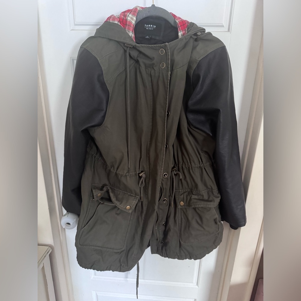 Torrid Olive and Black Utility Jacket
